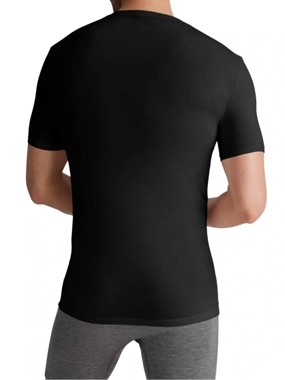 Tommy John Men's XL Undershirt Black Second Skin Deep V-Neck Stay-Tucked
